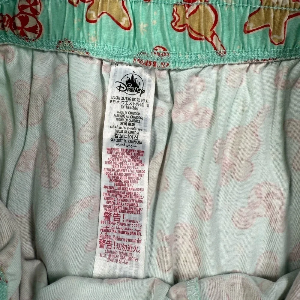 Disney Gingerbread Candy Cane Mickey Mouse Adult PJ Set Womens Size XL - Picture 6 of 9